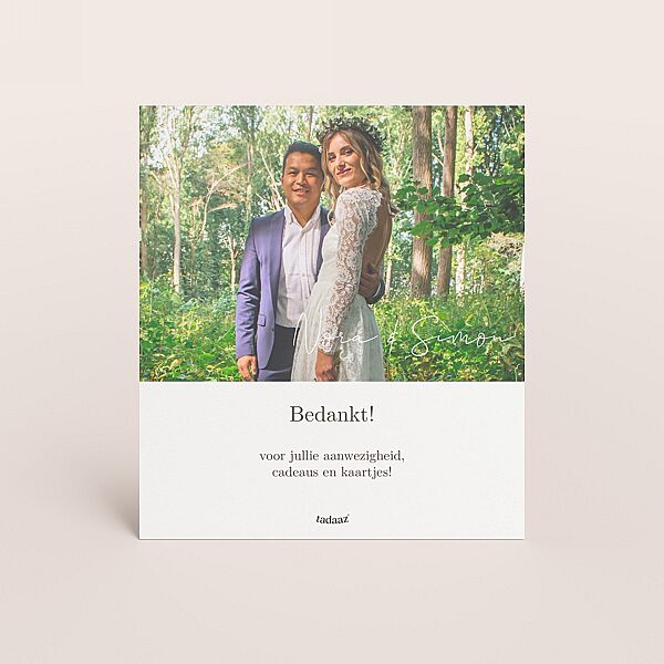 Ava Bedankkaartje Met Foto In Hartje En Houten Achtergrond