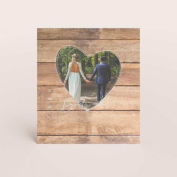 ava Bedankkaartje met foto in hartje en houten achtergrond