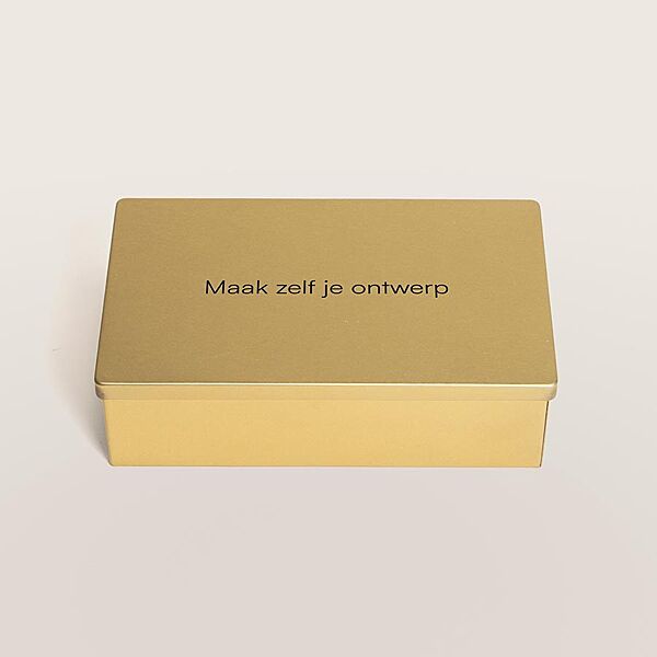 Ava Blikken Geschenkdoos Met Deksel Zelf Ontwerpen - Goud - Small