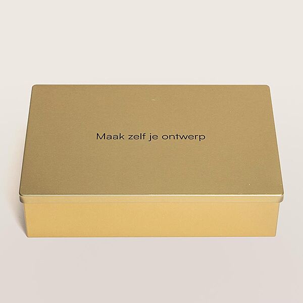 Ava Blikken Geschenkdoos Met Deksel Zelf Ontwerpen - Goud - Medium