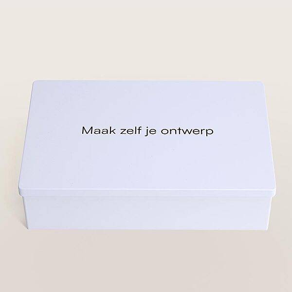 Ava Blikken Geschenkdoos Met Deksel Zelf Ontwerpen - Wit - Medium