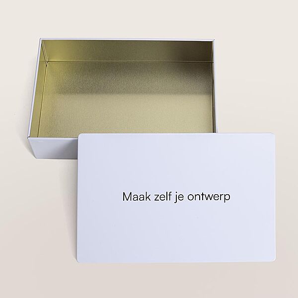 ava Blikken geschenkdoos met deksel zelf ontwerpen - Wit - Medium