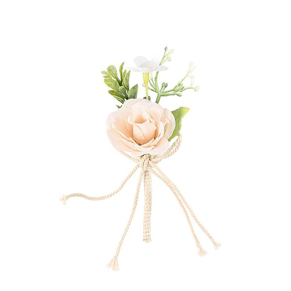 ava Boeket Roos En Jasmijnblaadjes Groen Met Beige Koordstrik 12 5cm