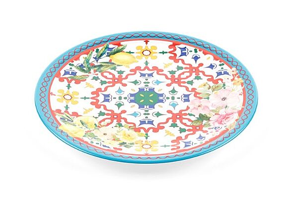 ava Bord Rond Flowers & Lemon Melamine H 2 4cm Ø 27cm