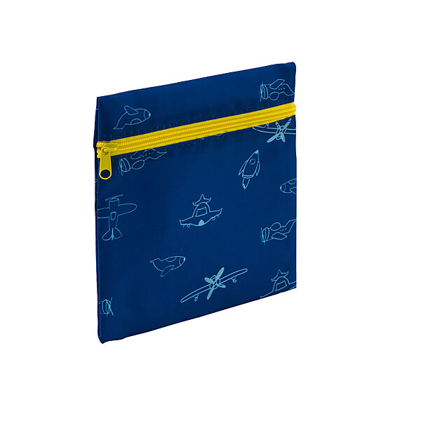 ava Boterhamzakje Herbruikbaar Met Rits 17x16 5cm Vliegtuig