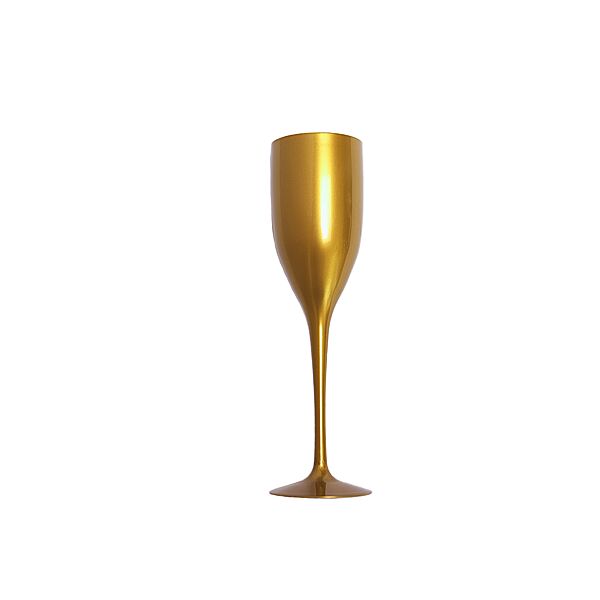 ava Champagneglas Herbruikbaar/Onbreekbaar Goud 150ml 4 Stuks