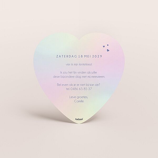 Ava Dégradé Lentefeestuitnodiging In Hartvorm Met Folie