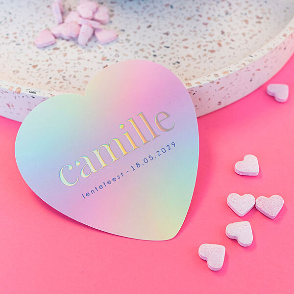 Ava Dégradé Lentefeestuitnodiging In Hartvorm Met Folie