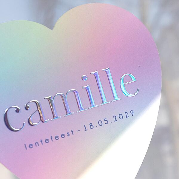 Ava Dégradé Lentefeestuitnodiging In Hartvorm Met Folie