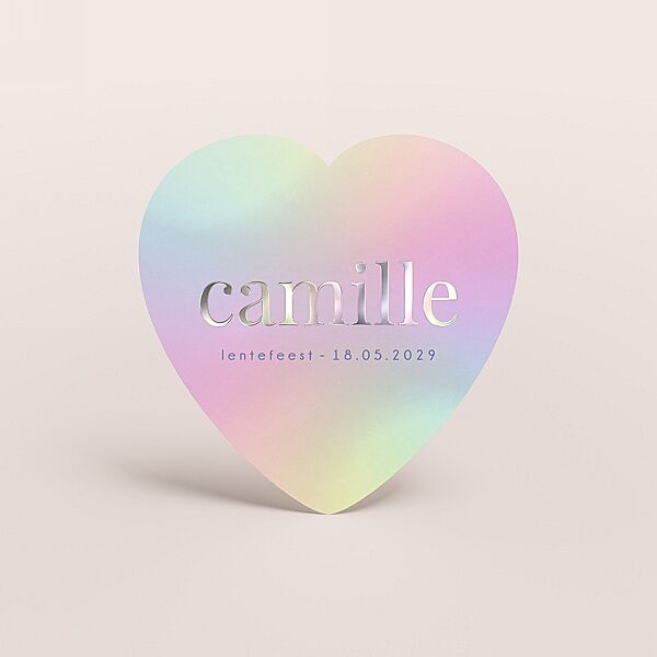 ava Dégradé lentefeestuitnodiging in hartvorm met folie