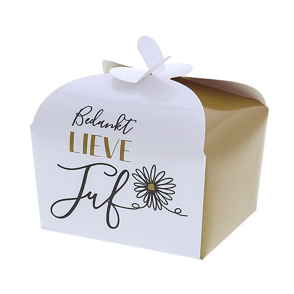 ava Doos Met Vlindersluiting 250g "Bedankt Lieve Juf" 8 5x10 5x8 5cm