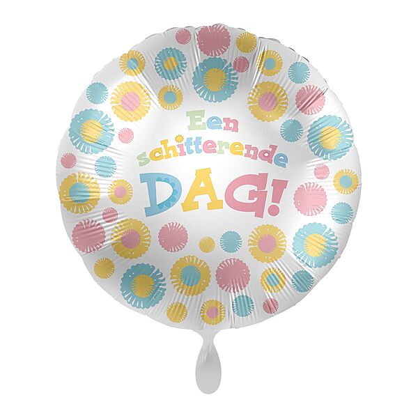 ava Folieballon "Een Schitterende Dag " Floral Pastel Ø 43cm