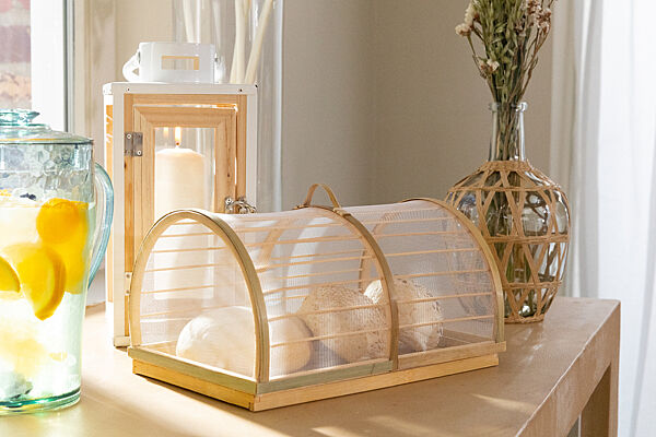 Ava Foodcover Bamboe Naturel Handgemaakt 29x19x12cm