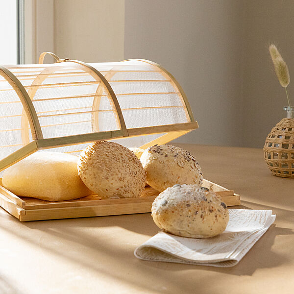 Ava Foodcover Bamboe Naturel Handgemaakt 29x19x12cm