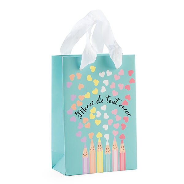 ava Geschenkzak Met Potloden "Merci De Tout Coeur" 10x5x15cm