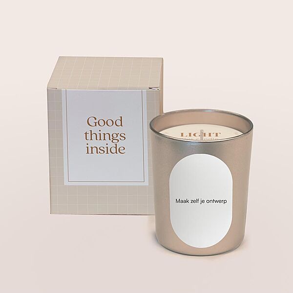 Ava Geurkaars In Champagne Potje Met Ovale Sticker Zelf Ontwerpen