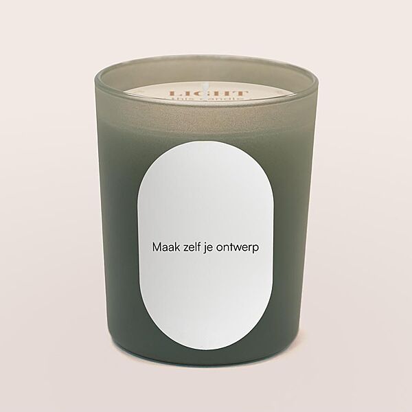 ava Geurkaars in groen potje met ovale sticker zelf ontwerpen