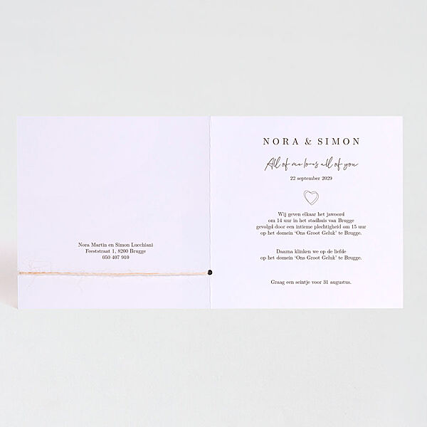 Ava Hippe Trouwkaart Met Houten Achtergrond En Foto In Hartje