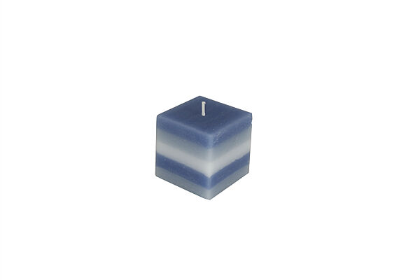 Ava Kaars Vierkant Blauw/Wit 5x5x5cm 108g 1 Van De 2