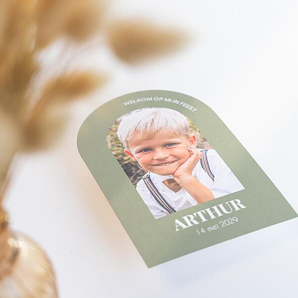 Ava Kleurrijke Lentefeest Uitnodiging Stolp Met Foto Groen