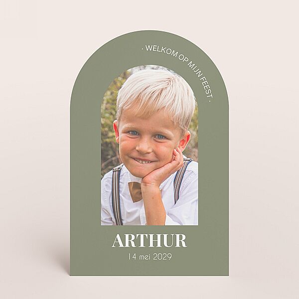 ava Kleurrijke lentefeest uitnodiging stolp met foto groen