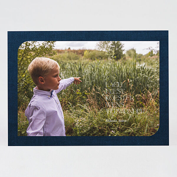 Ava Luxe Bedankkaart Communie A5 Met Fotocollage En Folie