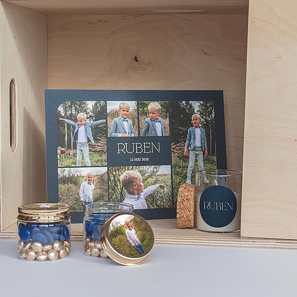 Ava Luxe Bedankkaart Communie A5 Met Fotocollage En Folie