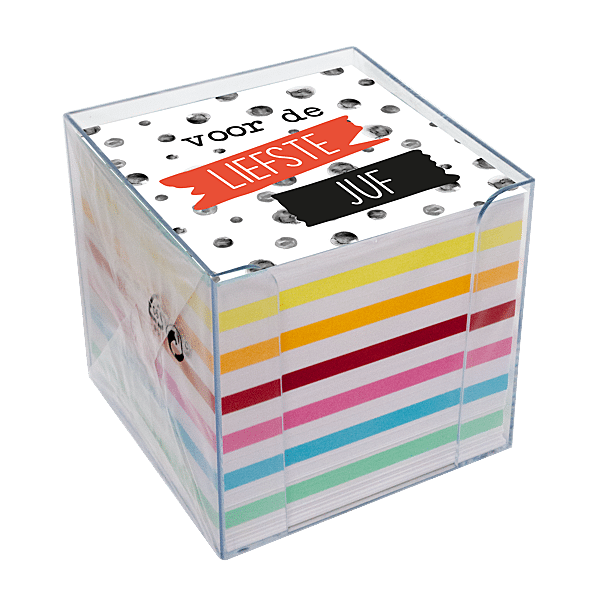 Ava Memokubus Gekleurd En Wit Papier 9x9x9cm 1 Van De 2