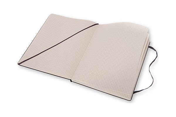 Ava Notitieboekje 19x25cm Geruit Papier Harde Omslag Zwart Kunstleder