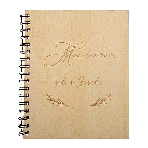 ava Notitieboekje "Merci De M"Avoir Aidé À Grandir" 18x22 5cm