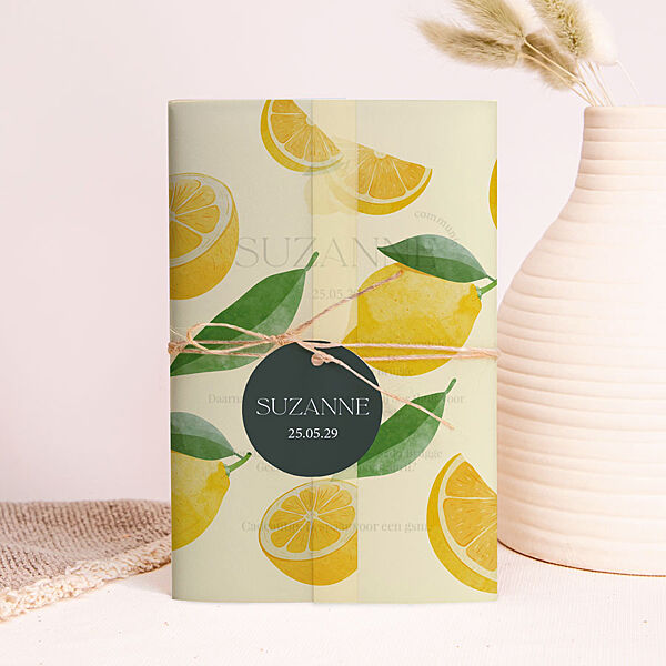 ava Origineel communiekaartje met citroenen en kalkomslag