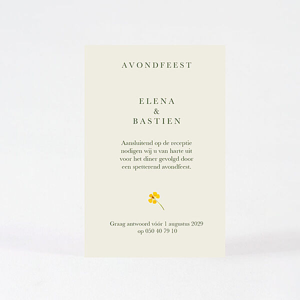 Ava Pochette Trouwkaart Natuurpapier Met Droogbloemen