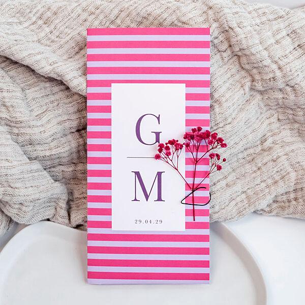 ava Pocketfold trouwkaart colorblocking met streepjes (met droogbloemen*)