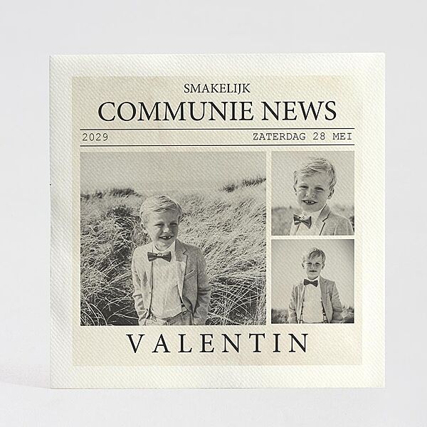 ava Set van 9 bedrukte servetten in de stijl van een krant