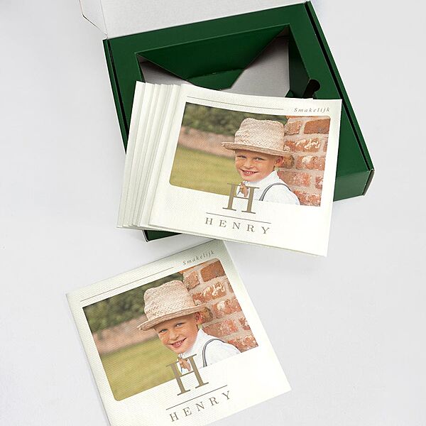 Ava Set Van 9 Bedrukte Servetten Met Foto En Initiaal