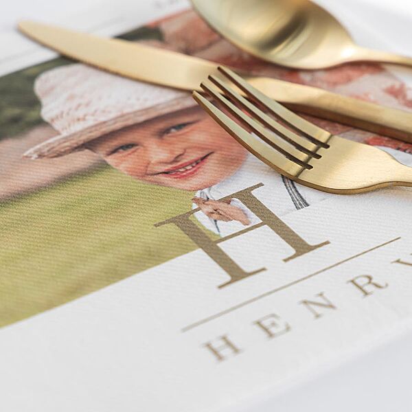 Ava Set Van 9 Bedrukte Servetten Met Foto En Initiaal