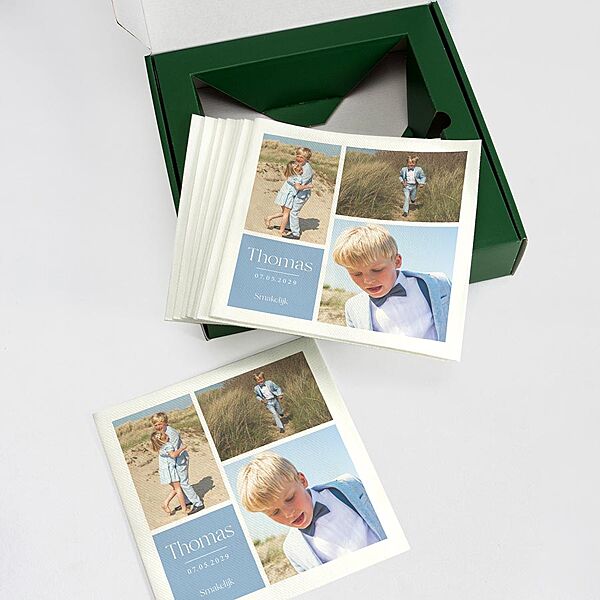 Ava Set Van 9 Bedrukte Servetten Met Fotocollage En Kleurvlak