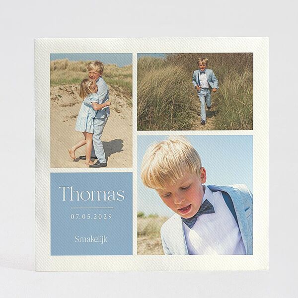 ava Set van 9 bedrukte servetten met fotocollage en kleurvlak