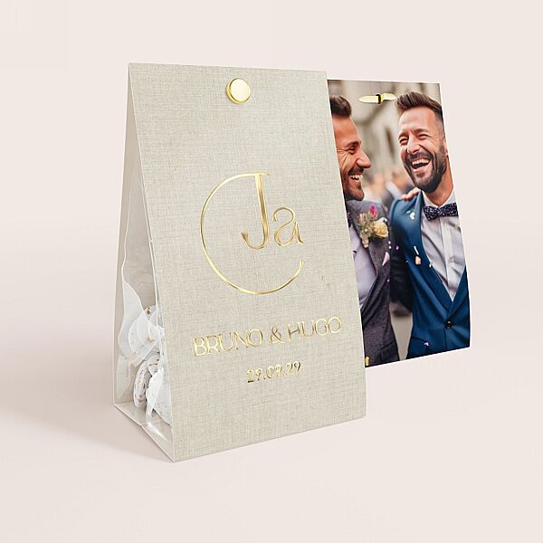 ava Snoepzakje 'Ja' met schitterende folie en trouwfoto