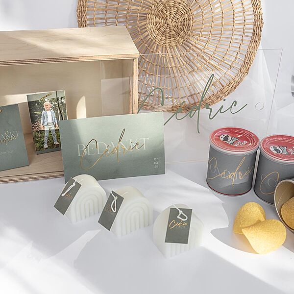 Ava Stijlvol Bedankkaartje Communie Met Folie En Foto's