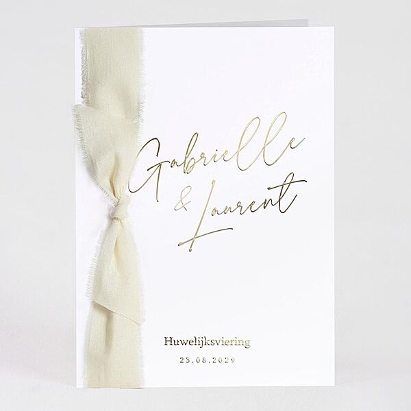 ava Stijlvol ceremonieboekje met folie en ecru lint