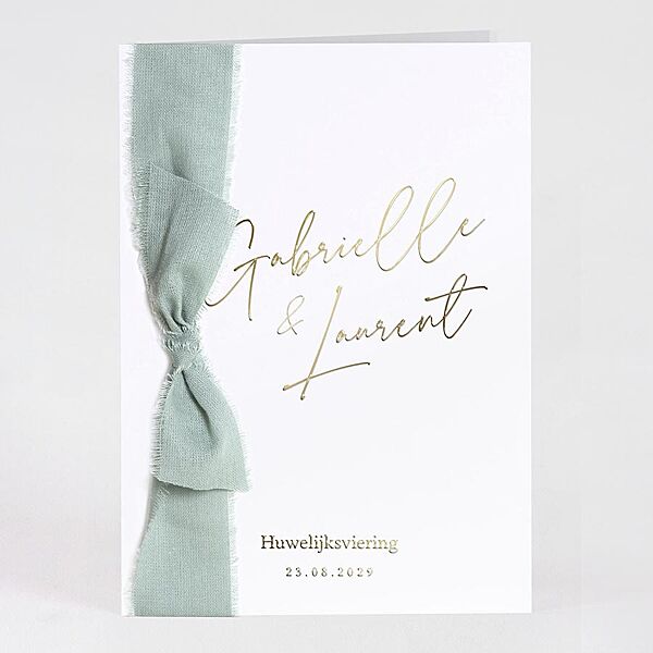 ava Stijlvol ceremonieboekje met folie en muntgroen lint
