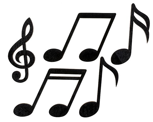 ava Tafelconfetti Muziek Zwart Hout 4x6cm/6x6cm 10 Stuks