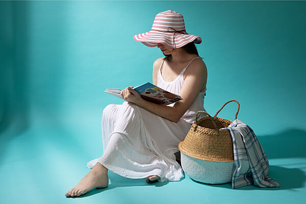 Ava Tafelloper Crème Jeansblauw Geruit Polycotton 250x45cm