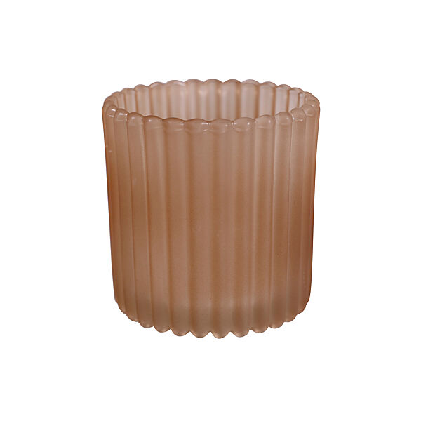 ava Theelichthouder Bruin Glas Frosted H 8 8cm Ø 8 7cm