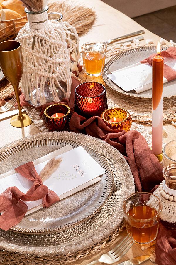 Ava Theelichthouder Glas H 10cm Terracotta Ø 9 5cm Reliëf