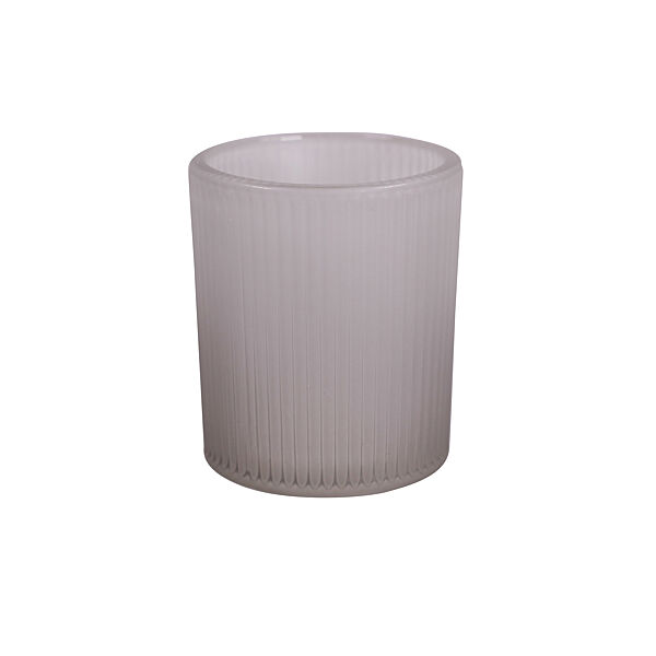 ava Theelichthouder Grijs Glas Frosted H 6 4cm Ø 5 4cm