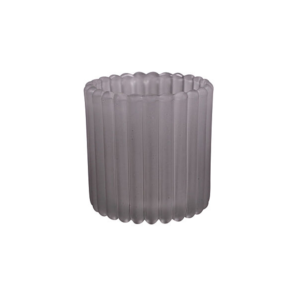 ava Theelichthouder Grijs Glas Frosted H 7 3cm Ø 7 3cm