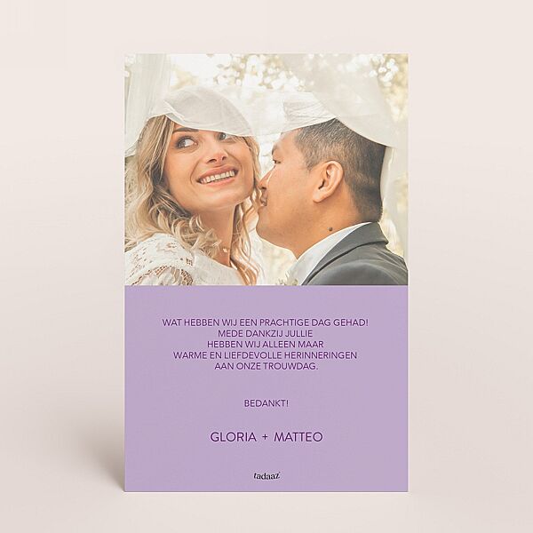 Ava Trendy Bedankkaartje Colorblocking Met Streepjes En Foto