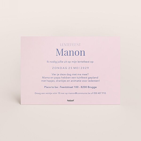 Ava Trendy Communie Uitnodiging Met Confetti En Folie